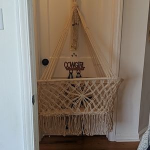 Hanging Macrame baby crib